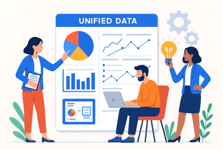 Connected dashboards and analytics illustration